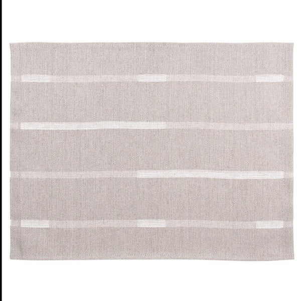 Natural linen and white striped placemat.