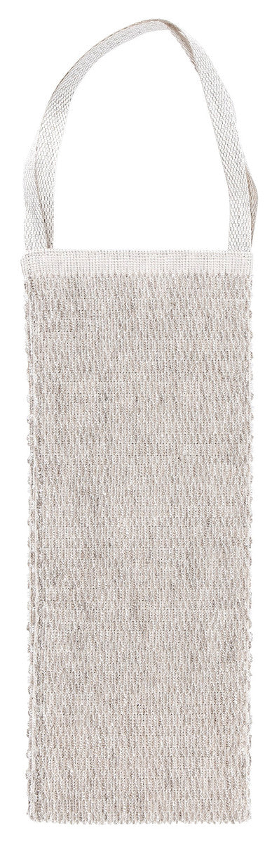 Linen colored, folded over back scrub.