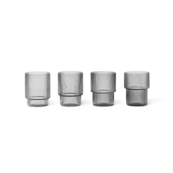 Set of 4 small sleek glasses.